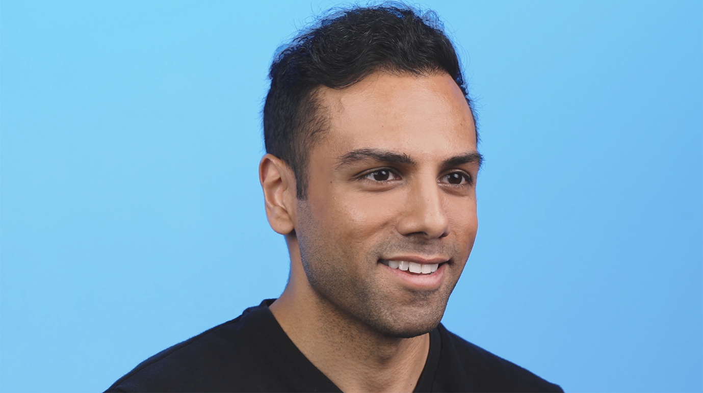 Klora Co-founder Kirten Parekh smiling with blue background